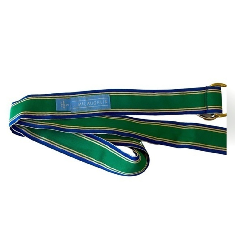 J McLaughlin Ribbon Belt - S green blue , adjustable belt